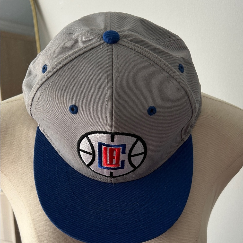 Gray and‎ Blue Clippers Basketball Logo Cap